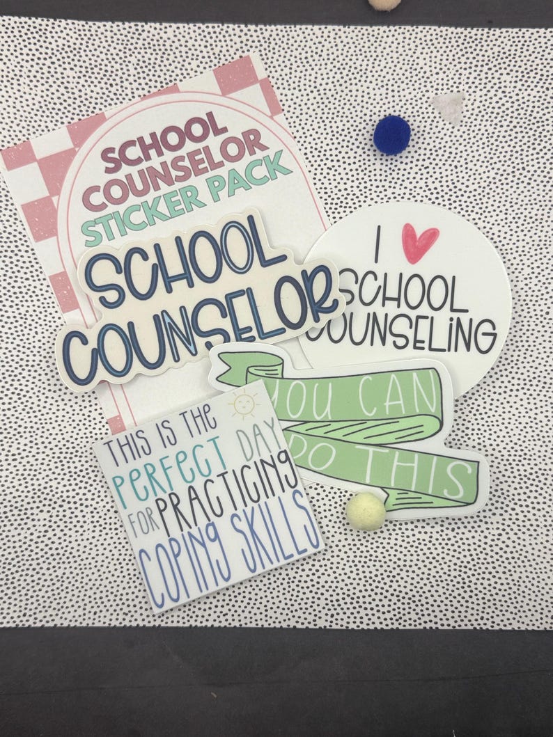 Waterproof Counseling Sticker Pack, School Counselor Gift, Mental ...