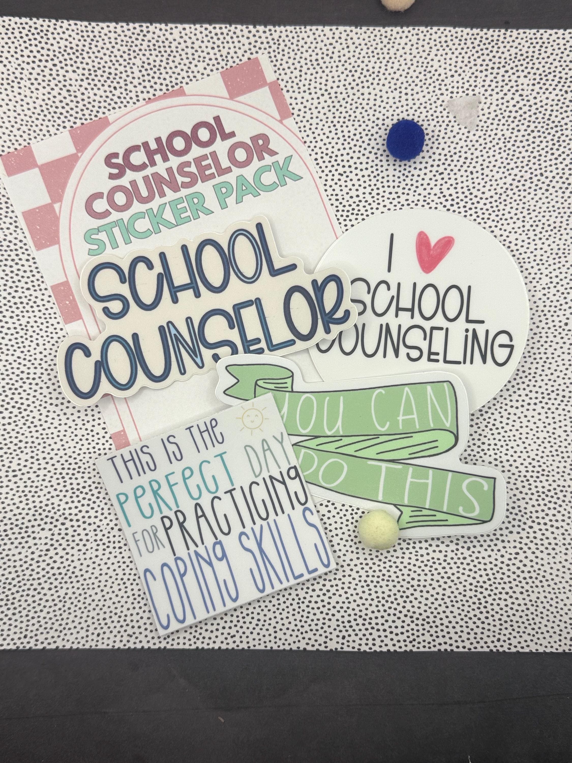 Waterproof Counseling Sticker Pack, School Counselor Gift, Mental ...