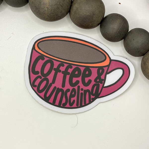 Waterproof coffee Counseling Sticker, School Counselor Gift, Therapist gift, Mental health, Elementary Middle High School Counselor