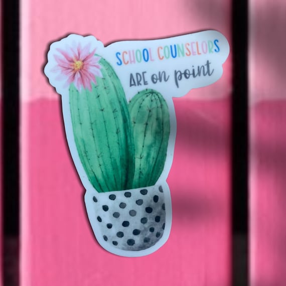 Waterproof School counselor sticker, school counselor appreciation, school counselor cactus sticker, elementary counselor, counselor gifts