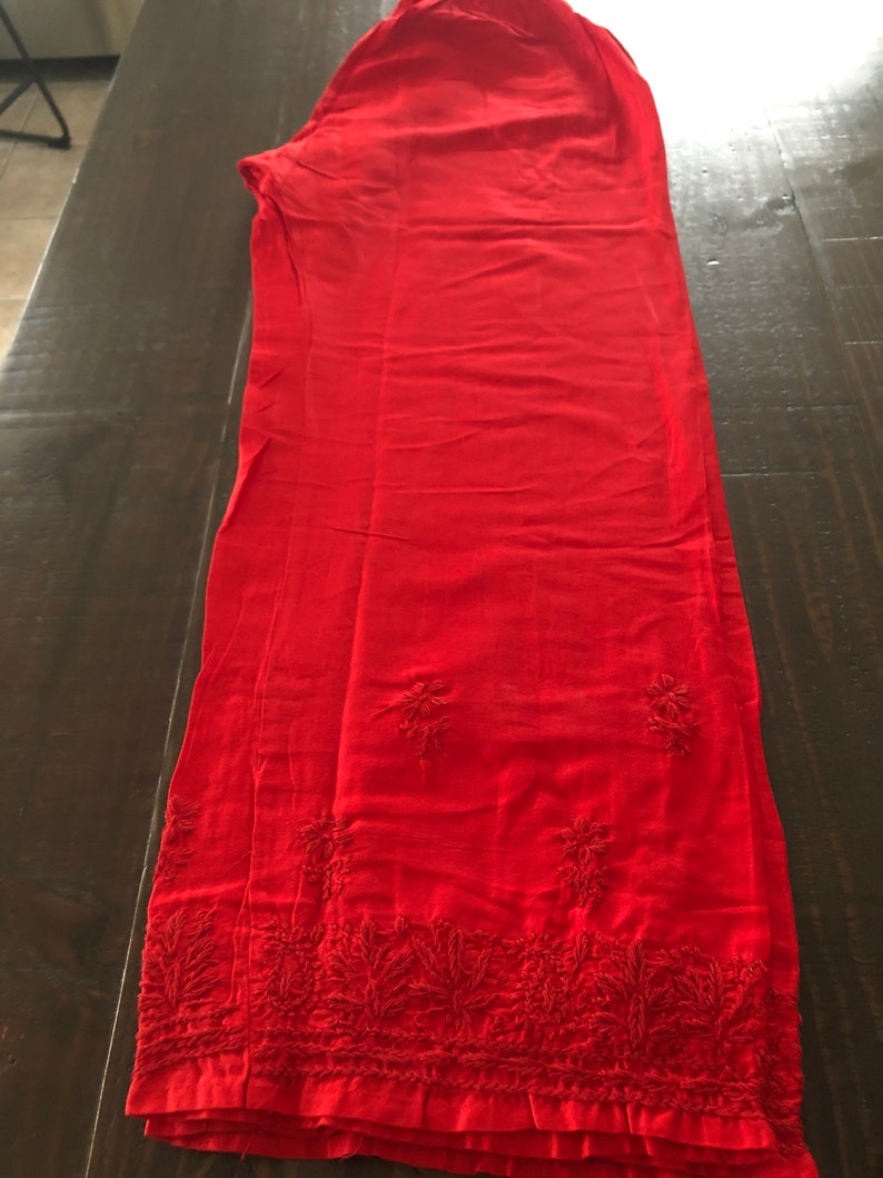 Handcrafted Chikankari Colored Pants Salwar