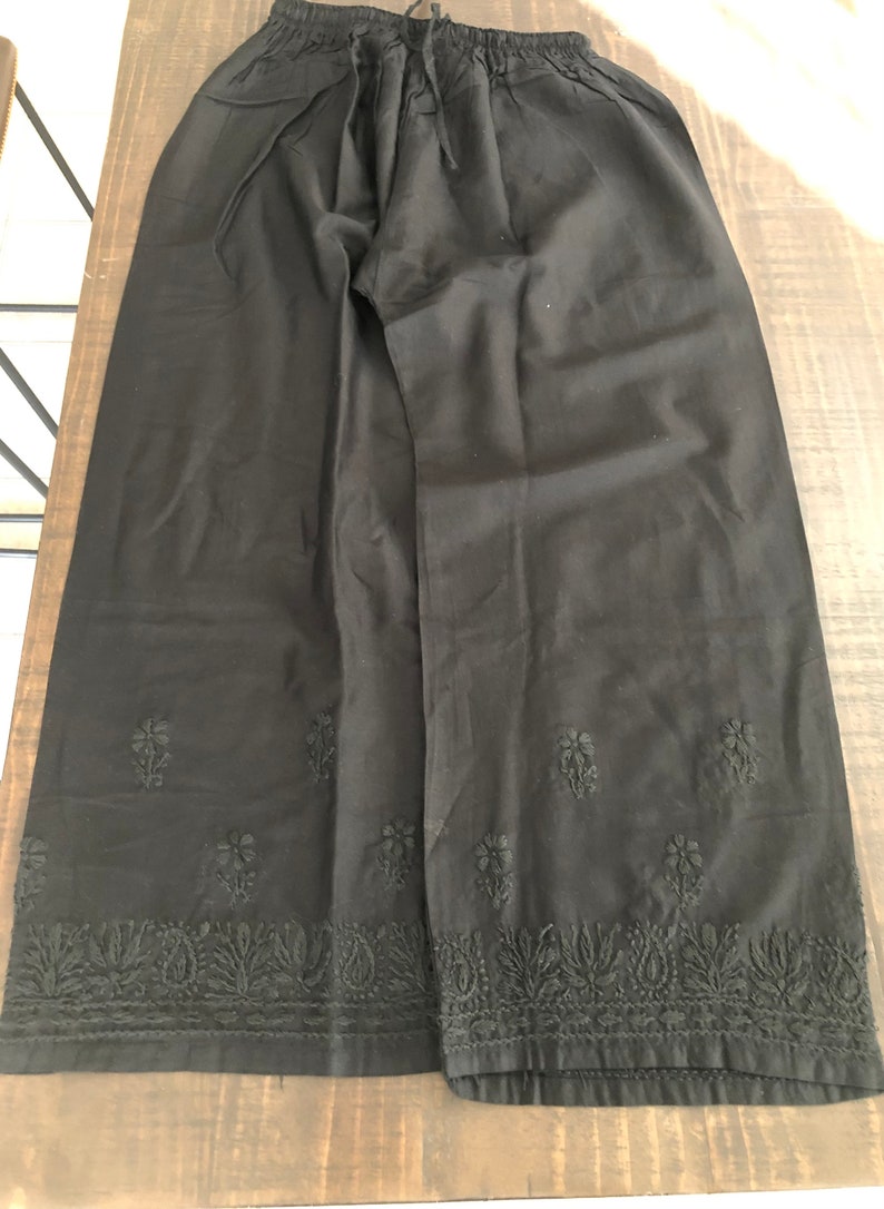 Handcrafted Chikankari Colored Pants Salwar