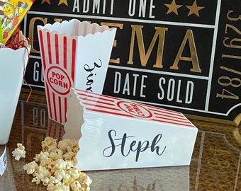 Personalized Individual-size Popcorn Bucket 7”x3”x3”