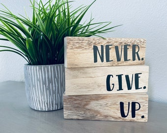 Inspirational (and sometimes humorous) Wood Blocks, set of 3 - FREE SHIPPING!