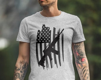 Gun Flag shirt, American Flag shirt, Gun Flag Shirt, Pro Gun shirt, 2nd Amendment shirt, 2A shirt, AR-15, Gadsden shirt, 1776 shirt, patriot