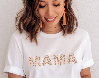 Leopard Print Mama Shirt, Mom Shirt, New Mom, Gifts for Mom, Graphic Tee, Momma Shirt, Mothers day gift, Gift for Mom