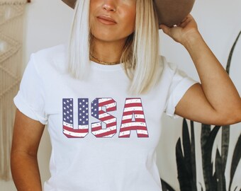 Distressed USA flag, USA Shirt, Women's 4th of July shirt, Cute July Fourth Shirt, Fourth of July shirt, USA Women's shirt, America shirt