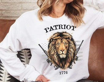 Patriot Sweatshirt, 1776 shirt, conservative shirt, american patriot Gifts, Republican Gifts, republican shirt, lions not sheep