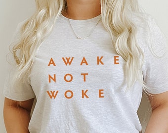 Awake Not Woke, conservative Women's Tee, Anti-Woke Shirt, Stay Woke, Cancel Cancel Culture, lions not sheep