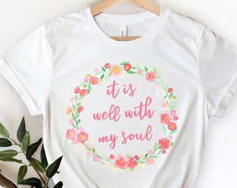 Ropa cristiana, camisetas cristianas, camisetas cristianas, camisa de fe, ropa religiosa, ropa de Jesús, gracia, versículo de la Biblia, está bien