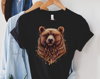 Brown Bear T Shirt, Bear Tee Shirt, Grizzly Bear Tee, Bear Shirt, Brown Bear Shirt, Animal t Shirt, Bear Lover, Graphic Tees, Animal shirt