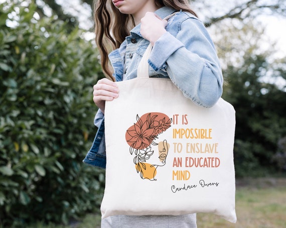 Candace Owens Tote, Grocery Bag, Antifeminist Tote Bag, Gift For Her, Inspirational Bag, Freedom Over Fear, Conservative Gift