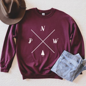 Pacific Northwest Sweatshirt, PNW Sweatshirt, Pacific Northwest Shirt, PNW Shirt, Hiking Shirt, Camping Shirt, Camping Gift for Her,
