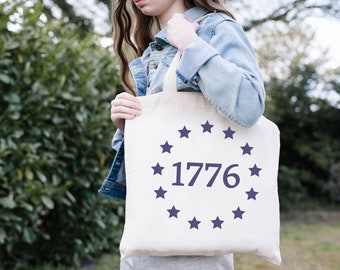 1776 freedom tote, Conservative gift, Republican, Canvas Tote Bag, freedom Beach Bag, patriot Shopping Bag, Conservative Teacher Bag