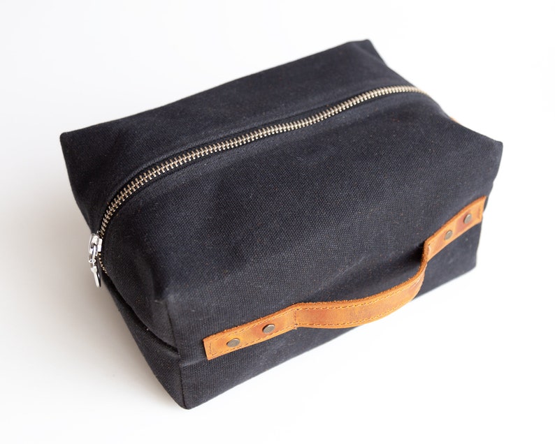 Personalized Canvas Dopp Kit/ Waxed Canvas Dopp Kit Leather Etsy