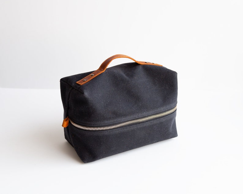 Personalized Canvas Dopp Kit/ Waxed Canvas Dopp Kit Leather Etsy