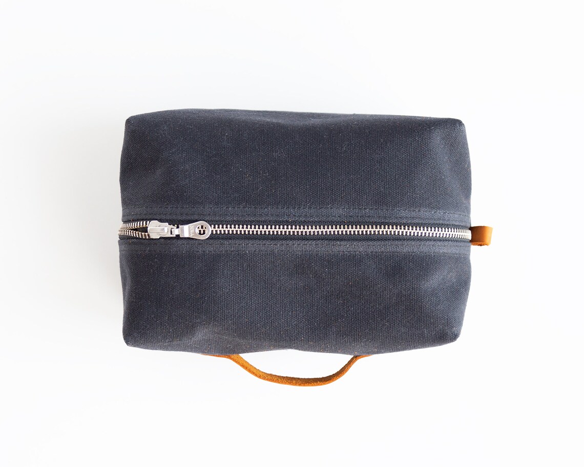 Personalized Canvas Dopp Kit/ Waxed Canvas Dopp Kit Leather Etsy