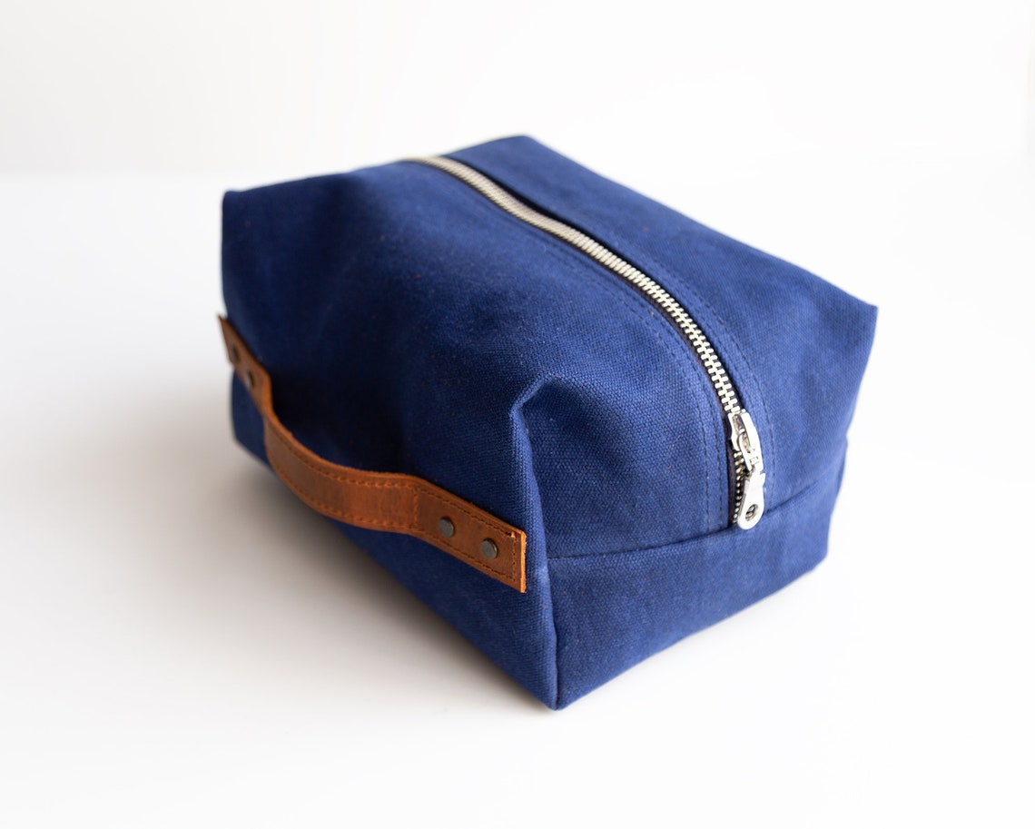 Personalized Canvas Dopp Kit/ Waxed Canvas Dopp Kit Leather Etsy