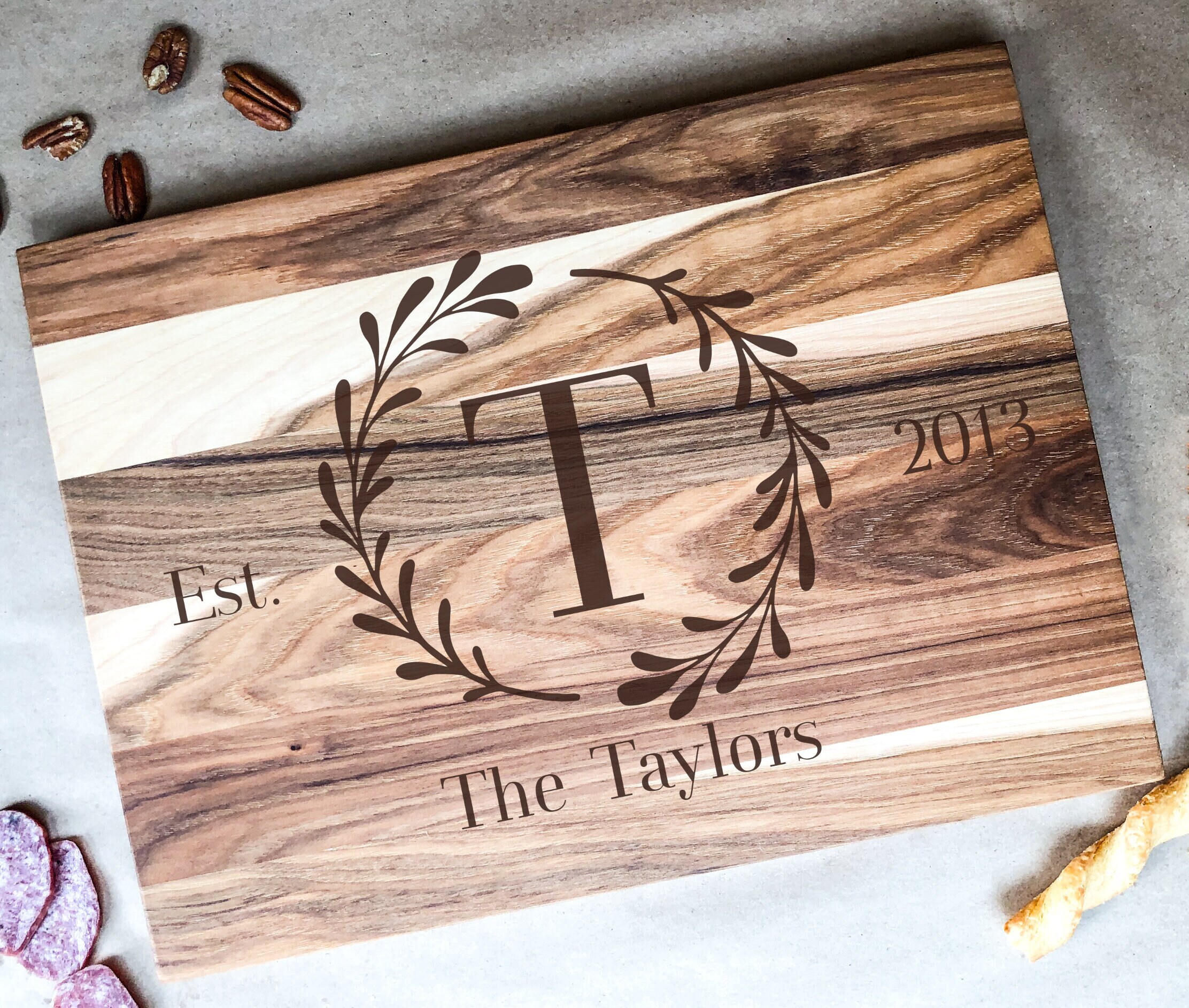 Large Personalized Cutting Board Custom Wood Engraved Cutting Etsy