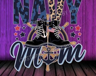 Navy Mom, PNG, Sublimation PNG, Navy DTF, Mom Png