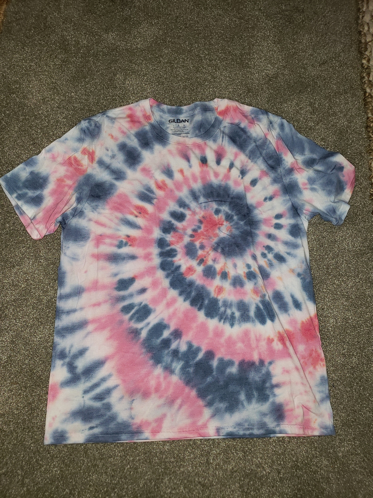 Red White & Blue Swirl Tie Dye Tshirt Etsy