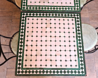 Mesa de mosaico marroquí hecha a mano: obra maestra artística para interiores y exteriores, esta es una mesa auxiliar de arte de mosaico, mesa de centro, mesa de consola