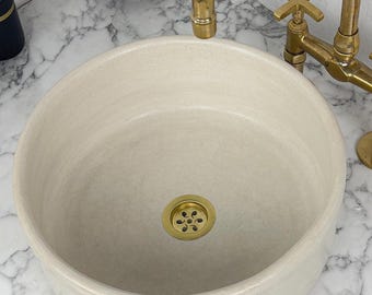 Handmade Ceramic Vessel Sink: Rustic White Farmhouse Bathroom Decor