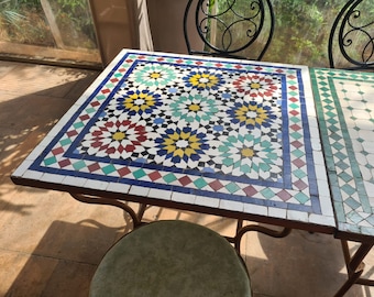 Handmade Mosaic Moroccan Table: Art Deco Side Table