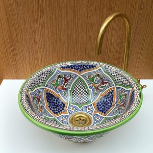 Handcrafted Ceramic Sink | Modern Green Bathroom Vanity | Unique Ceramic Washbasin | Custom Made Sink for Bathroom & Kitchen