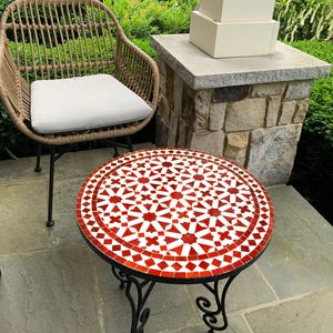Customizable Moroccan Zellige Mosaic Table - Personalized Indoor/Outdoor Furniture - Unique Patio Dining Table - Versatile Coffee Table