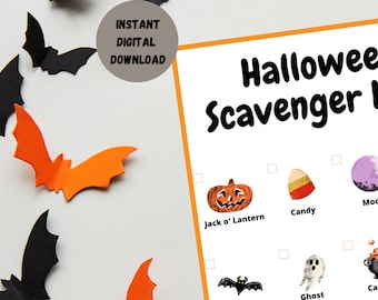 Halloween Scavenger Hunt for Kids | Halloween Printable | Halloween Scavenger Hunt Printable | Digital Download