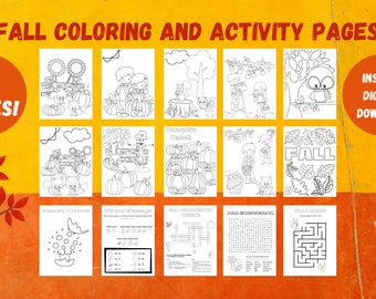 Fall Coloring Pages for Kids, Printable Fall Coloring Pages For Kids, Autumn coloring pages, Autumn activities for kids,