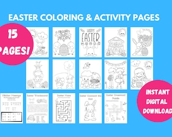 Páginas para colorear y actividades de Pascua para niños, páginas para colorear imprimibles, descarga digital