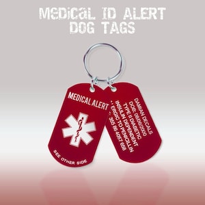Medical Alert Medical Keychain - Gepersonaliseerde Alert Tag, Medical Alert ID, Medical Emergency ID,I.C.E, Medical info