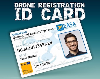 Drone Pilot ID Card - FAA, easa, iaa, caa... and more.