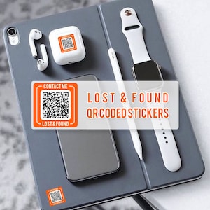 Lost & Found QR Coded Stickers - Pack of 6 - Waterproof, Durable, Protect Your Valuables.