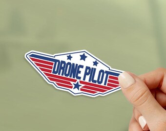 Drone Pilot Sticker, Gift For Drone Pilots, MacBook Decal, Birthday Gift, Weatherproof, Gift Idea, Easy Peel.