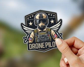 Drone Pilot Sticker, Gift For Drone Pilots, MacBook Decal, Birthday Gift, Weatherproof, Gift Idea