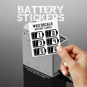 Drone Battery Stickers Black on Clear, DJI Battery Labels, Drone ...