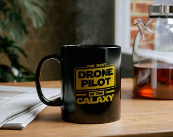 Galactic Drone Pilot Mug, Star Wars Coffee Cup, Space Gift for Him, Sci-Fi Mug, Unique Pilot Gift, Birthday Present for Drone Enthusiast.
