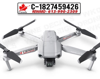 Set of 4 CANADIAN Required Drone Registration Number Decal Set