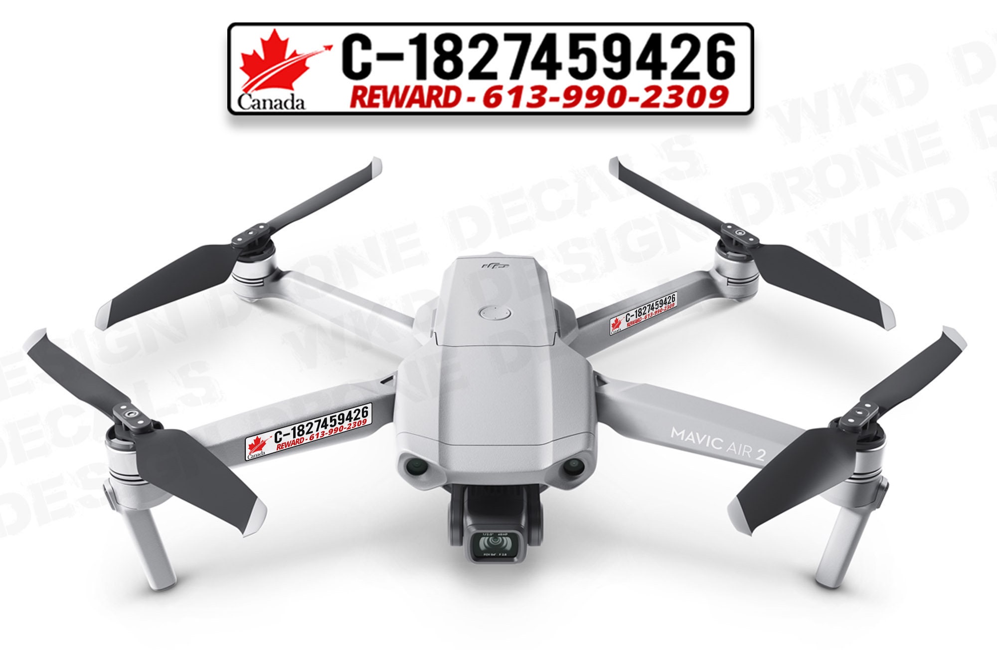 Set of 4 CANADIAN Required Drone Registration Number Decal Set Etsy