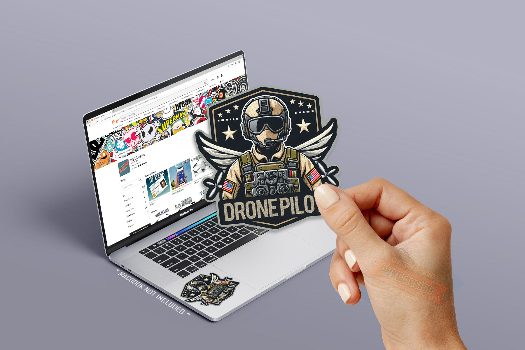 Pilot Image Sticker Drone Pilot Sticker, Gift for Drone Pilots, MacBook Decal, Birthday ...