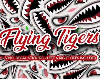 Flying Tigers Drone Decal Sticker Shark Teeth