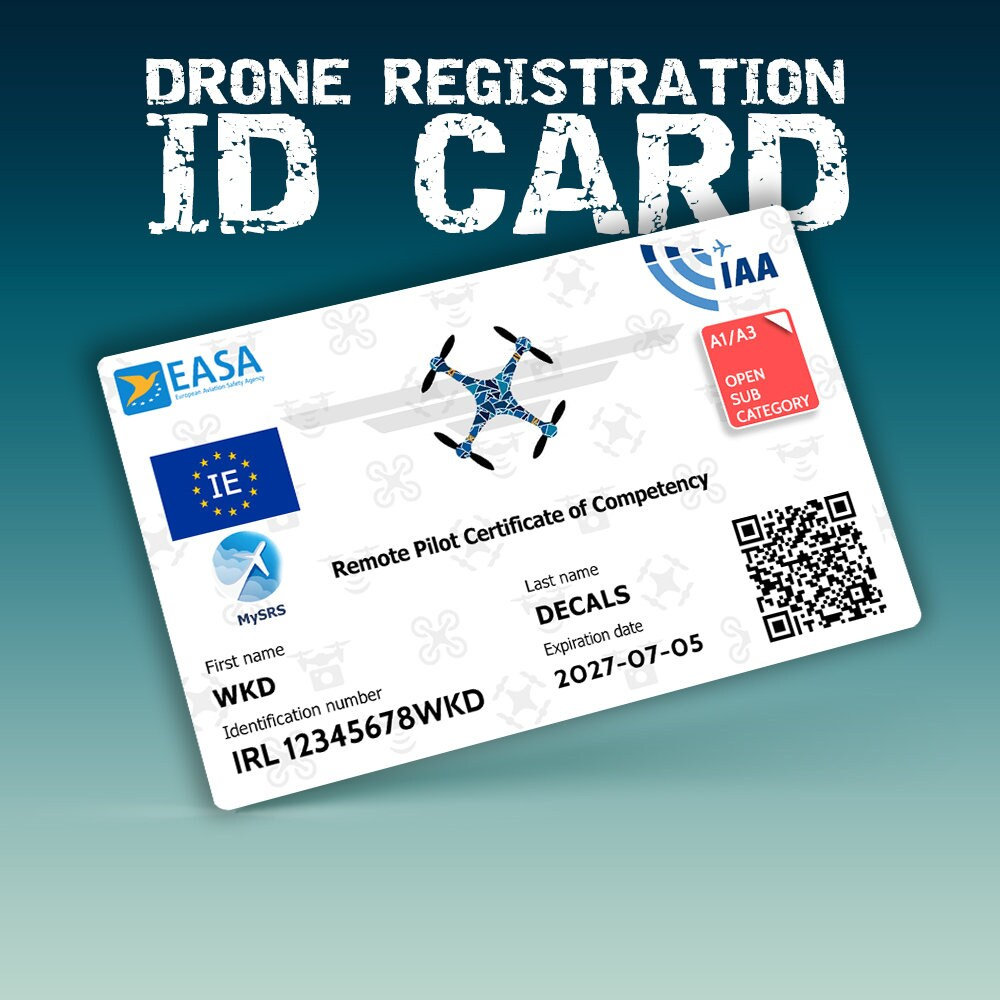 Pil stun landdistrikterne Drone Pilot ID Card FAA Easa Iaa Caa... and More. - Etsy