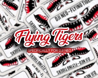 Dji NEO - Flying Tigers Drone Decal Sticker Shark Teeth