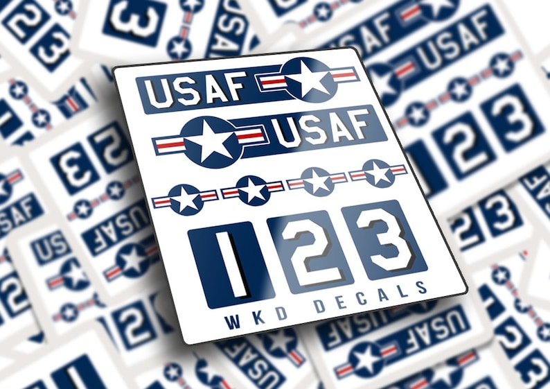Usaaf Lettering USAF Decal Set – Military Aviation Stickers for Drones, RC, and Models ...