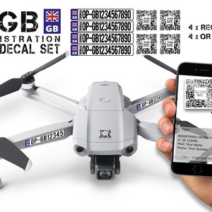Mixed set of 4 NUMBER PLATES with 4 QR Coded decals