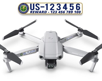 Set of 4 FAA Required Drone Registration Number Decal Set