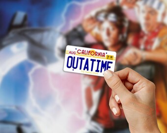 Outatime, B2TF sticker, Gift For Drone Pilots, MacBook Decal, Birthday Gift, Weatherproof, Gift Idea